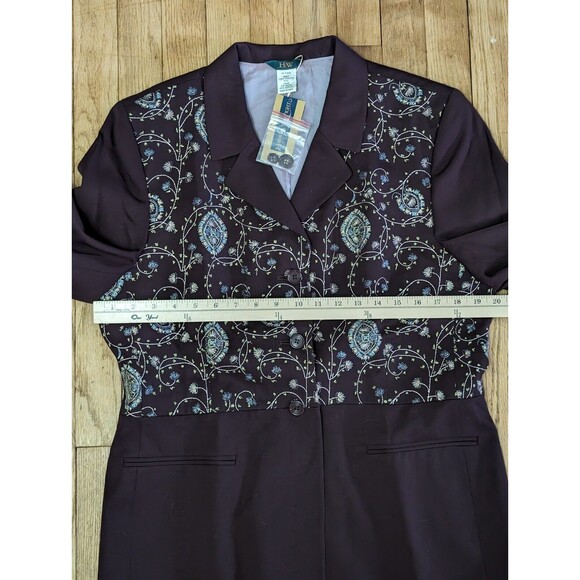 HW Design Blazer Jacket Floral Paisley Print Button Front Career Womens Size 14 - Picture 4 of 13